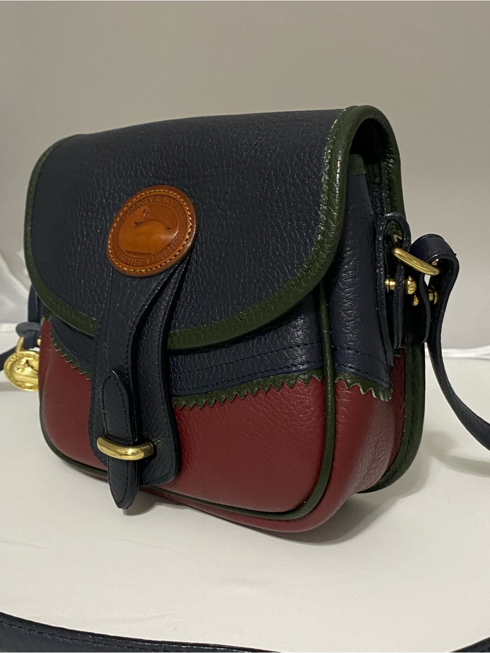 Vintage Dooney & Bourke Teton Essex Crossbody Saddle Bag AWL Leather - Picture 4 of 16
